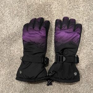 Weatherproof Black and Purple Gloves